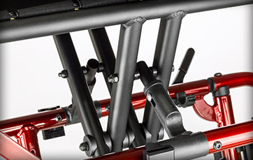 Rolstoel met dubbel kruisframe