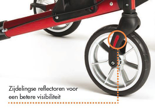 Rollator Quava veilig in het donker