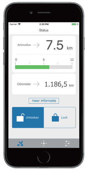 Met de app de rij instellingen instellen